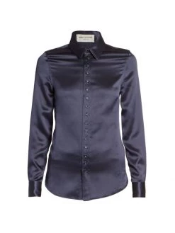 Saint Laurent Silk Fitted Shirt Noir