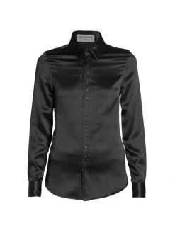 Saint Laurent Silk Fitted Shirt Noir -Saint Laurent Sales Store unnamed file 1004