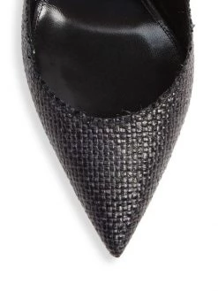 Saint Laurent Lola Raffia & Leather Stiletto Pumps -Saint Laurent Sales Store unnamed file 1040