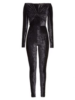 Saint Laurent Crushed Velvet Twist Jumpsuit