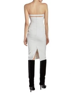 Saint Laurent Cut-Out Strapless Midi Dress -Saint Laurent Sales Store unnamed file 1065