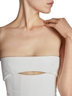 Saint Laurent Cut-Out Strapless Midi Dress -Saint Laurent Sales Store unnamed file 1066