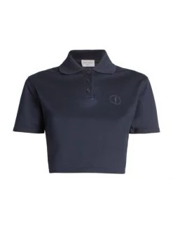 Saint Laurent Logo-Embroidered Cropped Polo