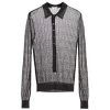 Saint Laurent Sheer Long Sleeve Polo Shirt