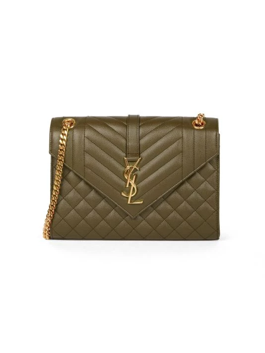 Saint Laurent Medium Envelope Monogram Matelassé Leather Shoulder Bag Golden 7 Saint Laurent Medium Envelope Monogram Matelassé Leather Shoulder Bag Golden - Image 5