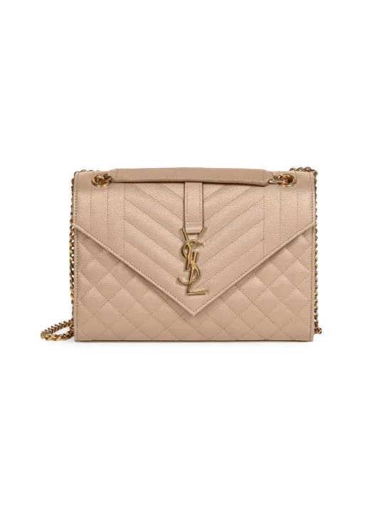 Saint Laurent Medium Envelope Monogram Matelassé Leather Shoulder Bag Golden 8 Saint Laurent Medium Envelope Monogram Matelassé Leather Shoulder Bag Golden - Image 6
