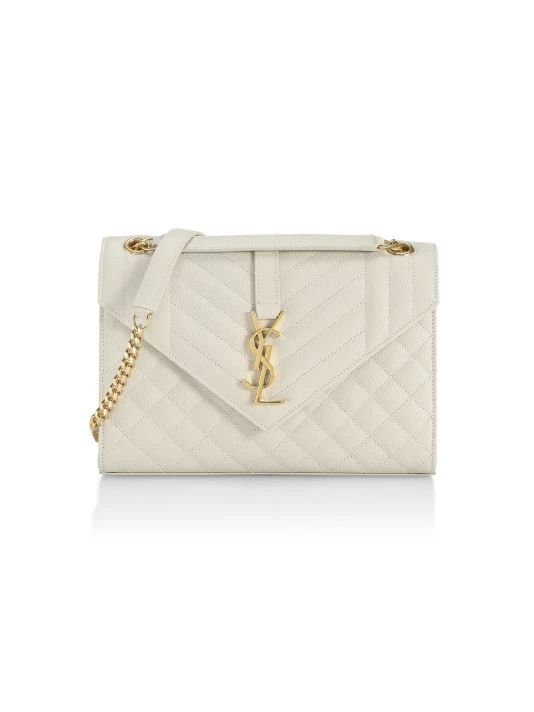 Saint Laurent Medium Envelope Monogram Matelassé Leather Shoulder Bag Golden 9 Saint Laurent Medium Envelope Monogram Matelassé Leather Shoulder Bag Golden - Image 7