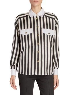 Saint Laurent Silk Chemise Striped Shirt 10 Saint Laurent Silk Chemise Striped Shirt -Saint Laurent Sales Store unnamed file 1141