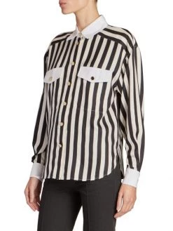 Saint Laurent Silk Chemise Striped Shirt 11 Saint Laurent Silk Chemise Striped Shirt -Saint Laurent Sales Store unnamed file 1142