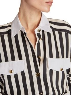 Saint Laurent Silk Chemise Striped Shirt 13 Saint Laurent Silk Chemise Striped Shirt -Saint Laurent Sales Store unnamed file 1144