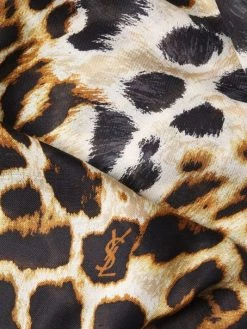 Saint Laurent Leopard-Print Silk Scarf -Saint Laurent Sales Store unnamed file 1148