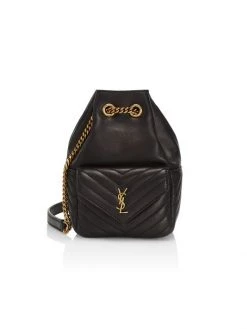 Saint Laurent Nano Logo Quilted Leather Bucket Bag