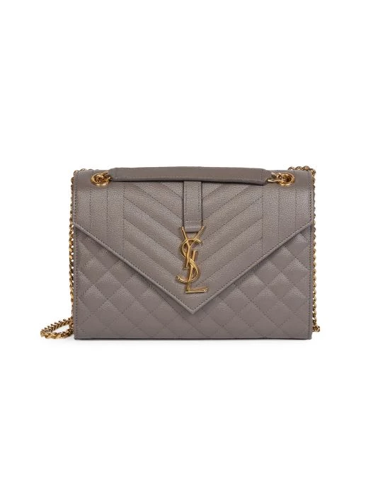 Saint Laurent Medium Envelope Monogram Matelassé Leather Shoulder Bag Golden 10 Saint Laurent Medium Envelope Monogram Matelassé Leather Shoulder Bag Golden - Image 8