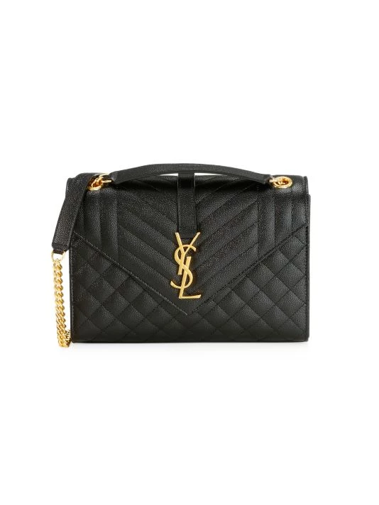 Saint Laurent Medium Envelope Monogram Matelassé Leather Shoulder Bag Golden 11 Saint Laurent Medium Envelope Monogram Matelassé Leather Shoulder Bag Golden - Image 9