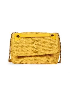 Saint Laurent Medium Niki Raffia Shoulder Bag Wheat -Saint Laurent Sales Store unnamed file 1169