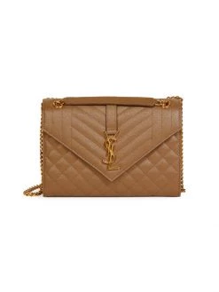 Saint Laurent Medium Envelope Monogram Matelassé Leather Shoulder Bag Golden 22 Saint Laurent Medium Envelope Monogram Matelassé Leather Shoulder Bag Golden -Saint Laurent Sales Store unnamed file 117