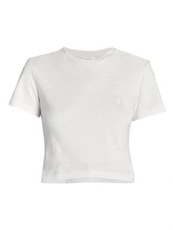 Saint Laurent Cropped Slim T-Shirt Naturel -Saint Laurent Sales Store unnamed file 1174