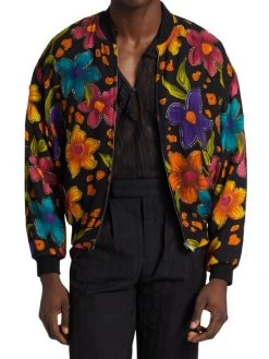 Saint Laurent Teddy Crépon Bomber Jacket For Men -Saint Laurent Sales Store unnamed file 1177