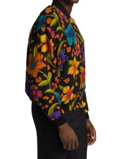 Saint Laurent Teddy Crépon Bomber Jacket For Men -Saint Laurent Sales Store unnamed file 1178