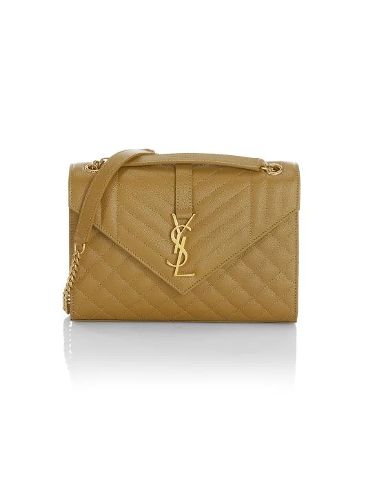 Saint Laurent Medium Envelope Monogram Matelassé Leather Shoulder Bag Golden 13 Saint Laurent Medium Envelope Monogram Matelassé Leather Shoulder Bag Golden - Image 11