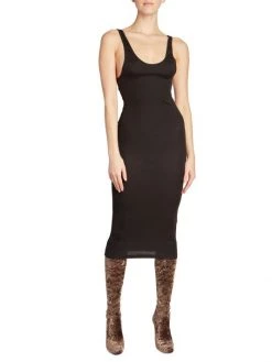 Saint Laurent Silk-Blend Tank Midi-Dress -Saint Laurent Sales Store unnamed file 1194