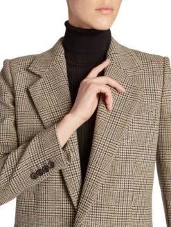 Saint Laurent Glen Check Oversized Blazer -Saint Laurent Sales Store unnamed file 1208