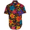 Saint Laurent Manches Cour Floral-Print Short Sleeve Shirt For Men