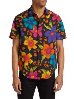 Saint Laurent Manches Cour Floral-Print Short Sleeve Shirt For Men -Saint Laurent Sales Store unnamed file 1217