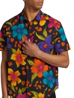 Saint Laurent Manches Cour Floral-Print Short Sleeve Shirt For Men -Saint Laurent Sales Store unnamed file 1220