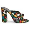 Saint Laurent Bianca Heart-Print Silk Sandals