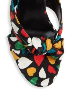 Saint Laurent Bianca Heart-Print Silk Sandals -Saint Laurent Sales Store unnamed file 1228