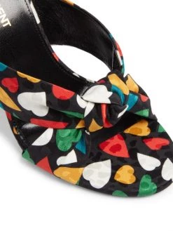 Saint Laurent Bianca Heart-Print Silk Sandals -Saint Laurent Sales Store unnamed file 1230