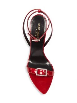 Saint Laurent Gippy Patent Leather Embellished Ankle-Strap Sandals -Saint Laurent Sales Store unnamed file 1235