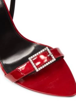 Saint Laurent Gippy Patent Leather Embellished Ankle-Strap Sandals -Saint Laurent Sales Store unnamed file 1236