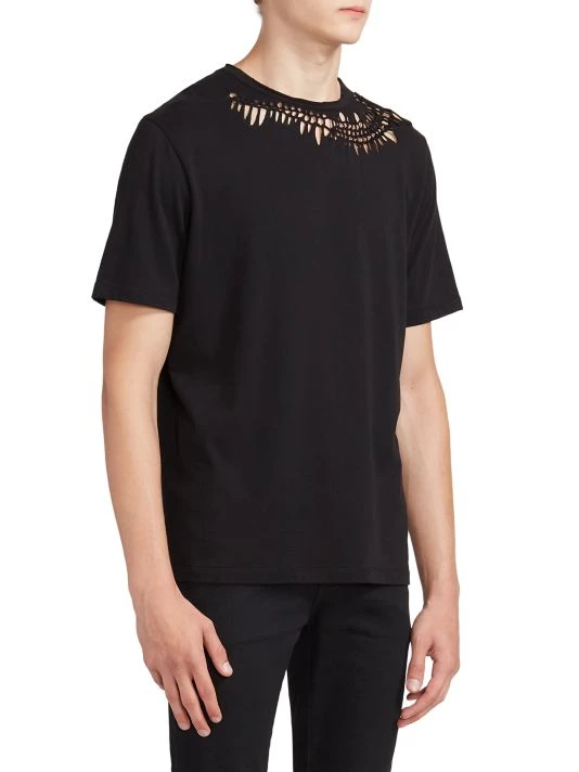 Saint Laurent Classique Cutout Eyelet T-Shirt For Men 6 Saint Laurent Classique Cutout Eyelet T-Shirt For Men - Image 4