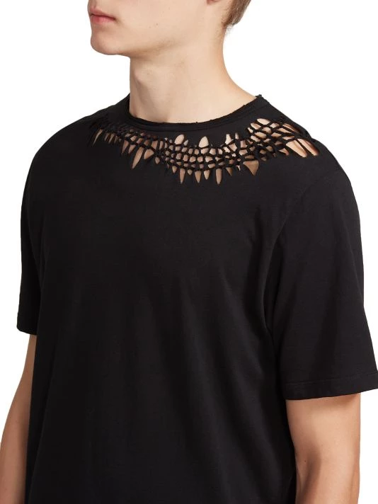 Saint Laurent Classique Cutout Eyelet T-Shirt For Men 8 Saint Laurent Classique Cutout Eyelet T-Shirt For Men - Image 6