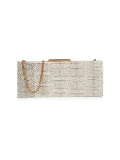 Saint Laurent Small Snakeskin Clutch-On-Chain
