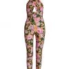 Saint Laurent Rose Bouquet Halter Jumpsuit