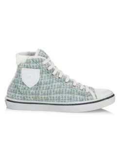 Saint Laurent Malibu Tweed High-Top Sneakers