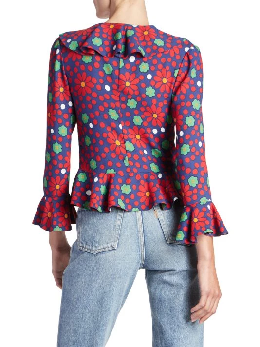 Saint Laurent V-Neck Ruffle Top 7 Saint Laurent V-Neck Ruffle Top - Image 5