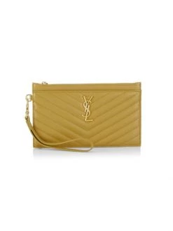 Saint Laurent Monogram Matelassé Leather Pouch Light Chartreuse -Saint Laurent Sales Store unnamed file 133