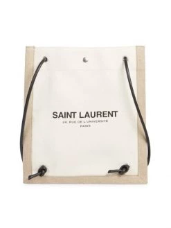 Saint Laurent Logo Linen Flat Bag For Men