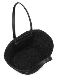 Saint Laurent Leather-Trimmed Raffia Tote -Saint Laurent Sales Store unnamed file 1334