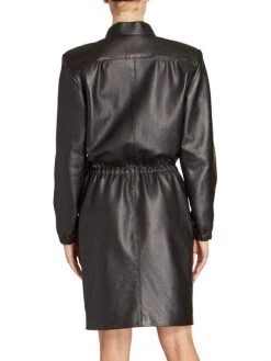 Saint Laurent Leather Drawstring Sheath Dress -Saint Laurent Sales Store unnamed file 1348