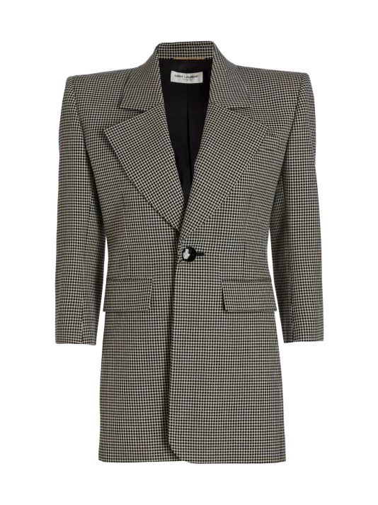Saint Laurent Checked Wool Jacket Minidress 3 Saint Laurent Checked Wool Jacket Minidress
