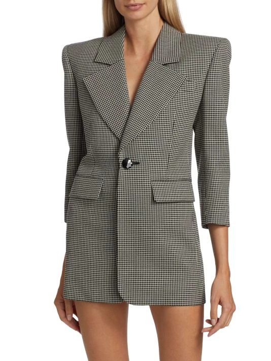 Saint Laurent Checked Wool Jacket Minidress 4 Saint Laurent Checked Wool Jacket Minidress - Image 2