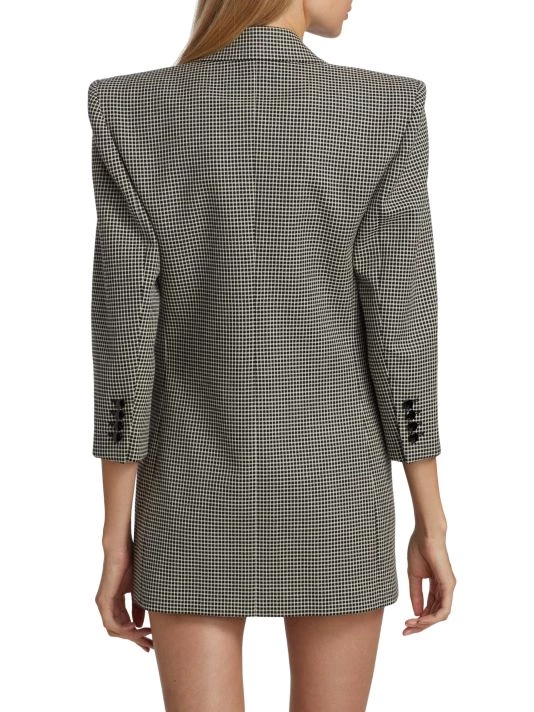 Saint Laurent Checked Wool Jacket Minidress 6 Saint Laurent Checked Wool Jacket Minidress - Image 4