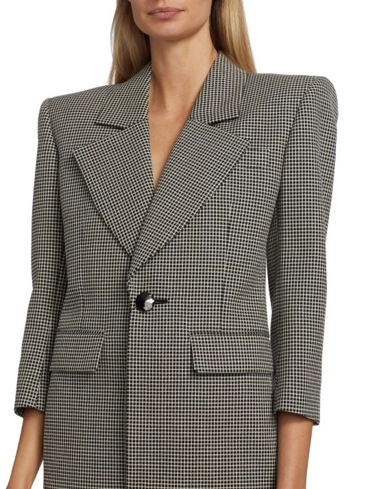 Saint Laurent Checked Wool Jacket Minidress 7 Saint Laurent Checked Wool Jacket Minidress - Image 5