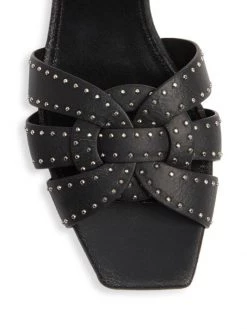 Saint Laurent Tribute Studded Flat Leather Sandals Nero Base Off White -Saint Laurent Sales Store unnamed file 1371