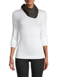 Saint Laurent Diamond-Heart Wool Bandana